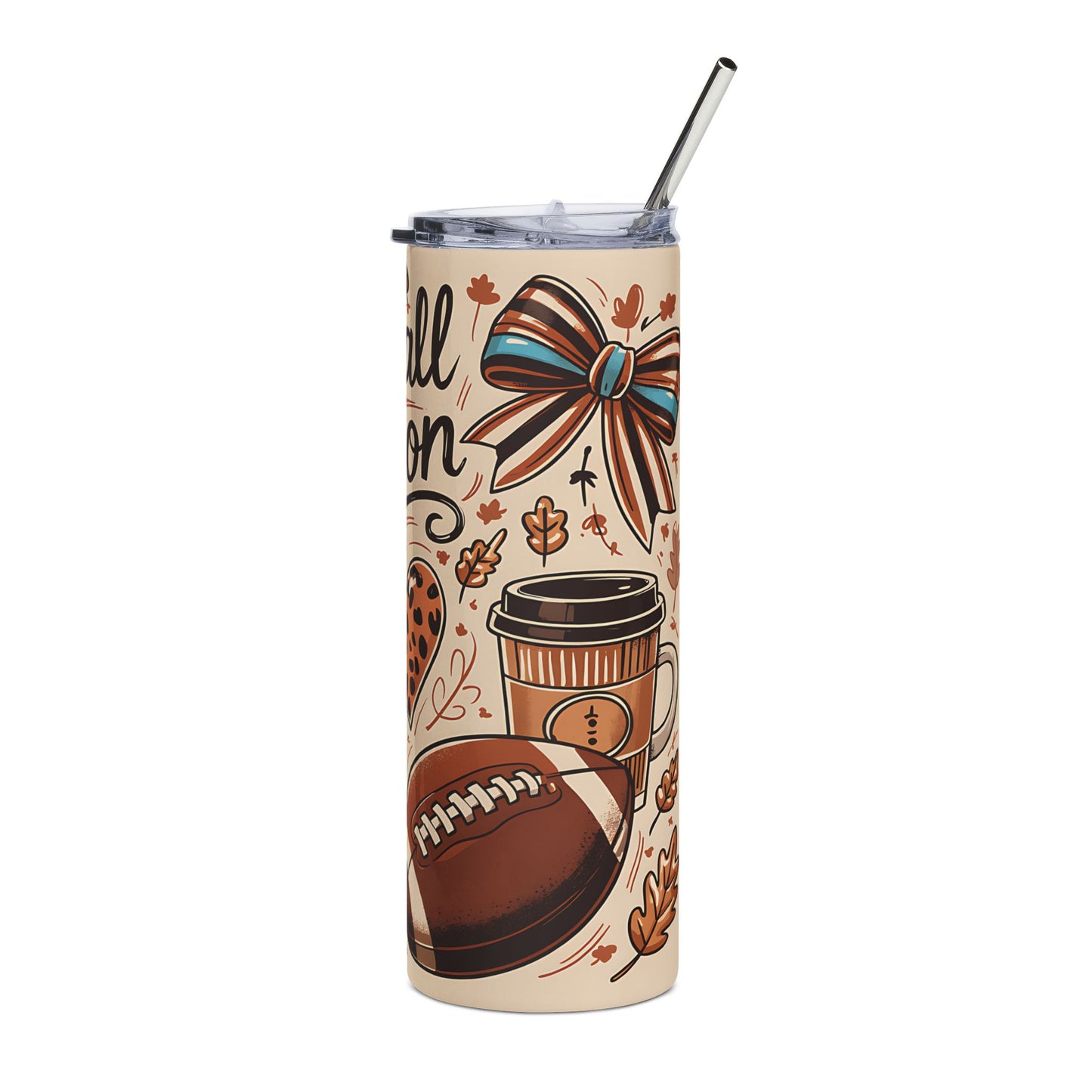 Football Season Stainless Steel Tumbler, 20oz - Perfect for Fans, Tailgates, and Cozy Fall Days, Gift for Sports Lovers, Eco-Friendly [...]