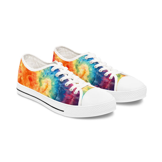 Vibrant Tie-Dye Women’s Sneakers, Retro Casual Shoes, Summer Footwear, Festival Fashion, Gift for Her, Colorful Everyday Sneakers