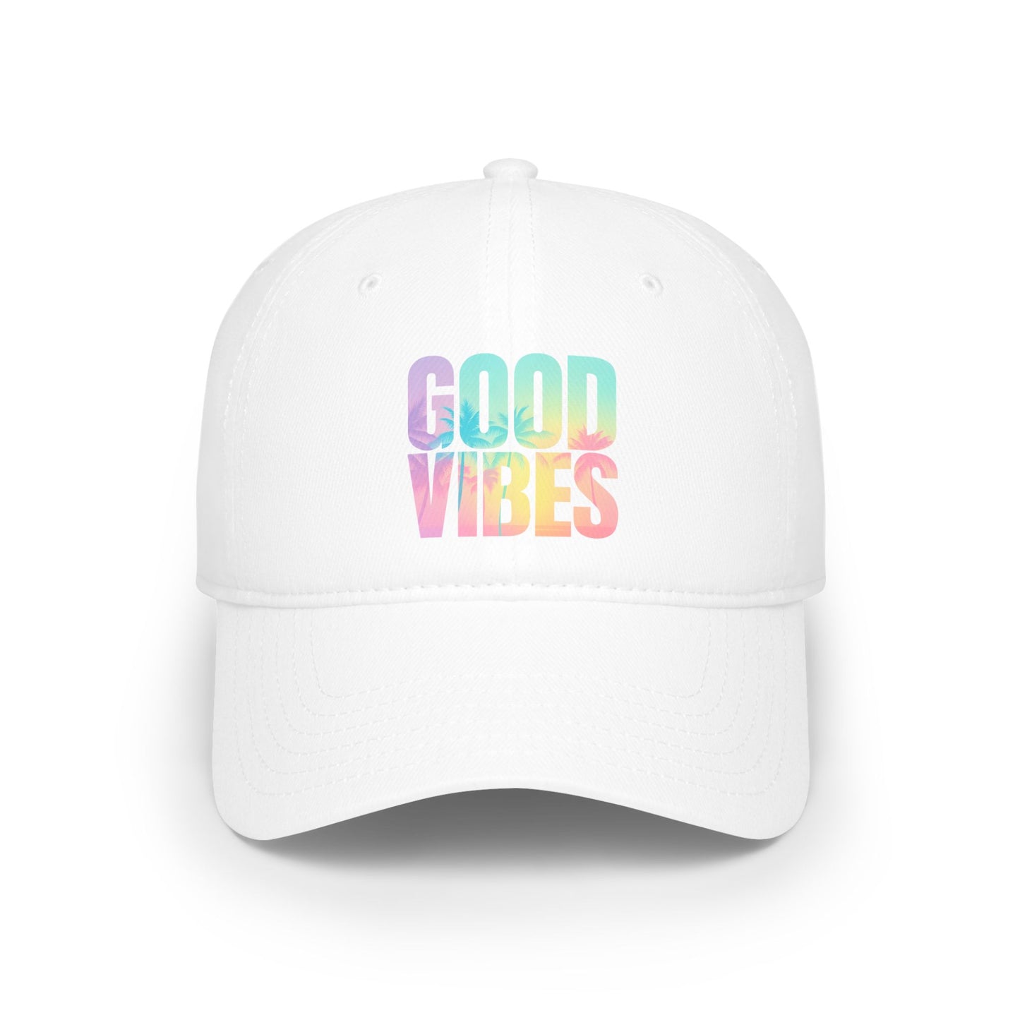 Good Vibes Low Profile Baseball Cap, Trendy Hat, Summer Fashion, Casual Wear, Gift for Friends, Outdoor Activities
