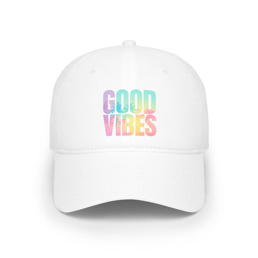 Good Vibes Low Profile Baseball Cap, Trendy Hat, Summer Fashion, Casual Wear, Gift for Friends, Outdoor Activities