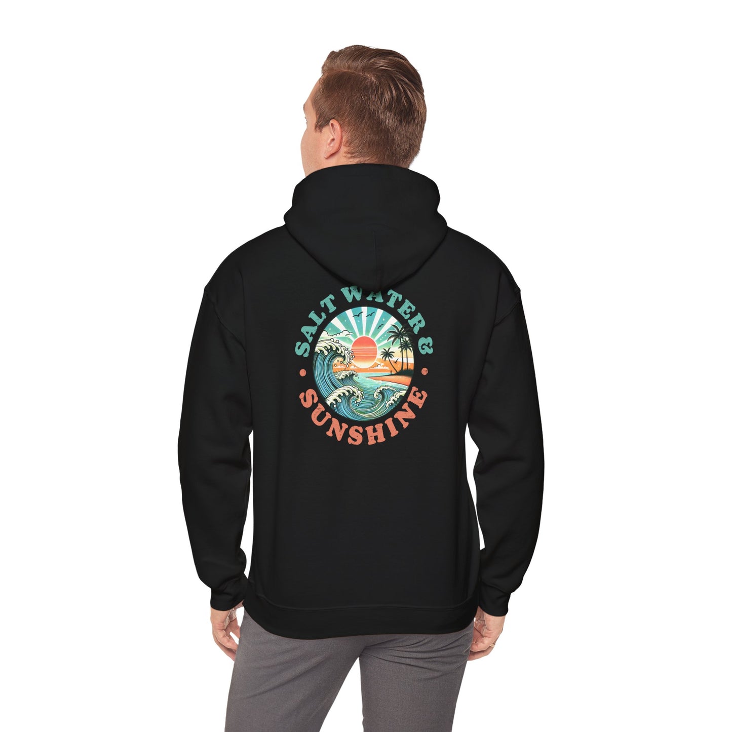 Beach Vibes Hooded Sweatshirt, Cozy Pullover, Summer Apparel, Gift for Beach Lovers, Casual Hoodie, Fun Vacation Wear
