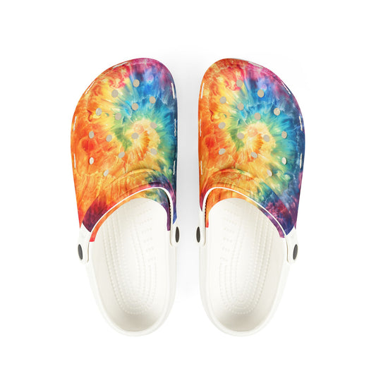 Colorful Tie-Dye EVA Foam Shoes, Fun Casual Footwear, Perfect for Summer, Pool Days, Festivals, Unisex Comfort Shoes