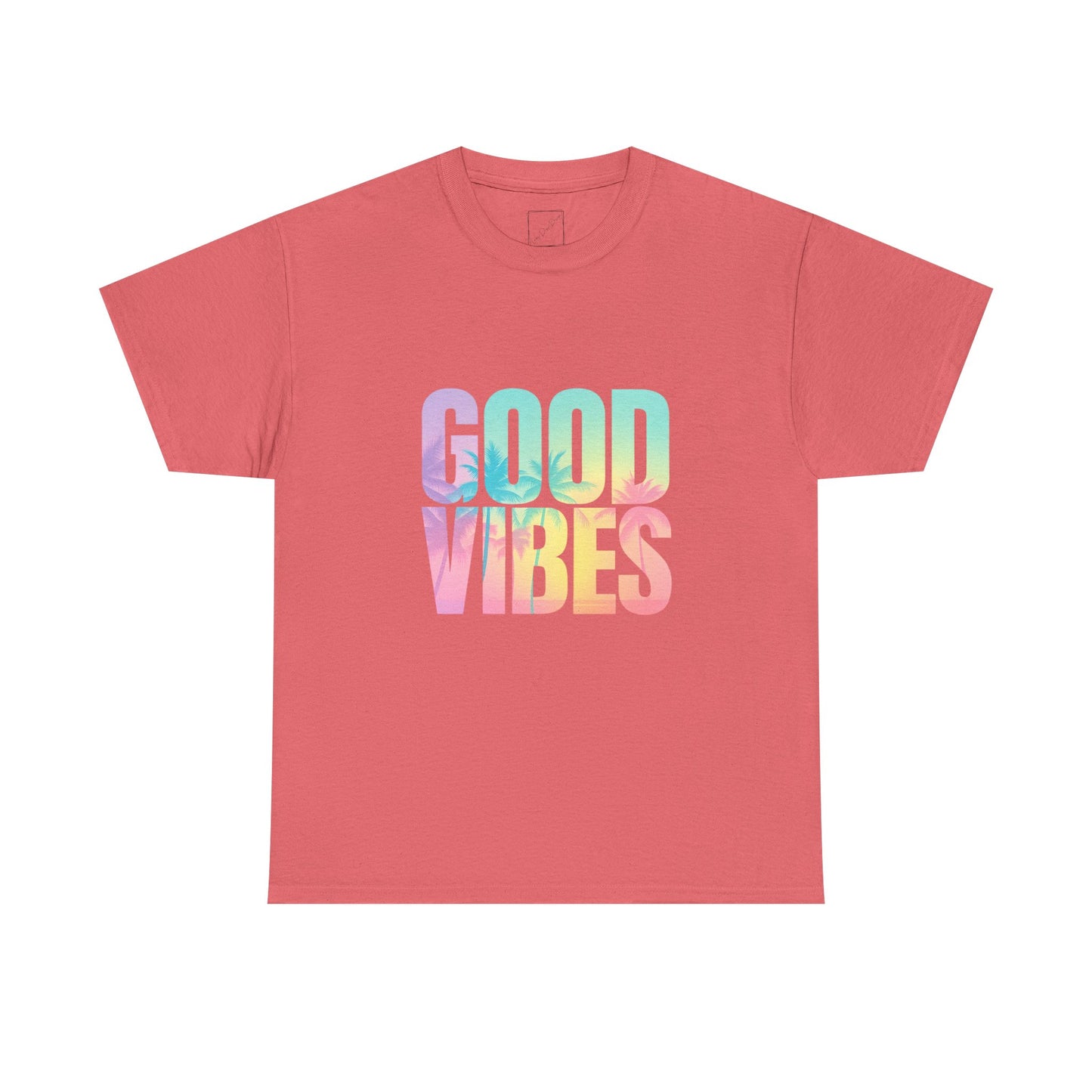 Colorful Good Vibes Tee - Unisex Heavy Cotton T-Shirt, Summer Style, Positive Energy Shirt, Gift for Friends, Casual Wear, Festival Outfit