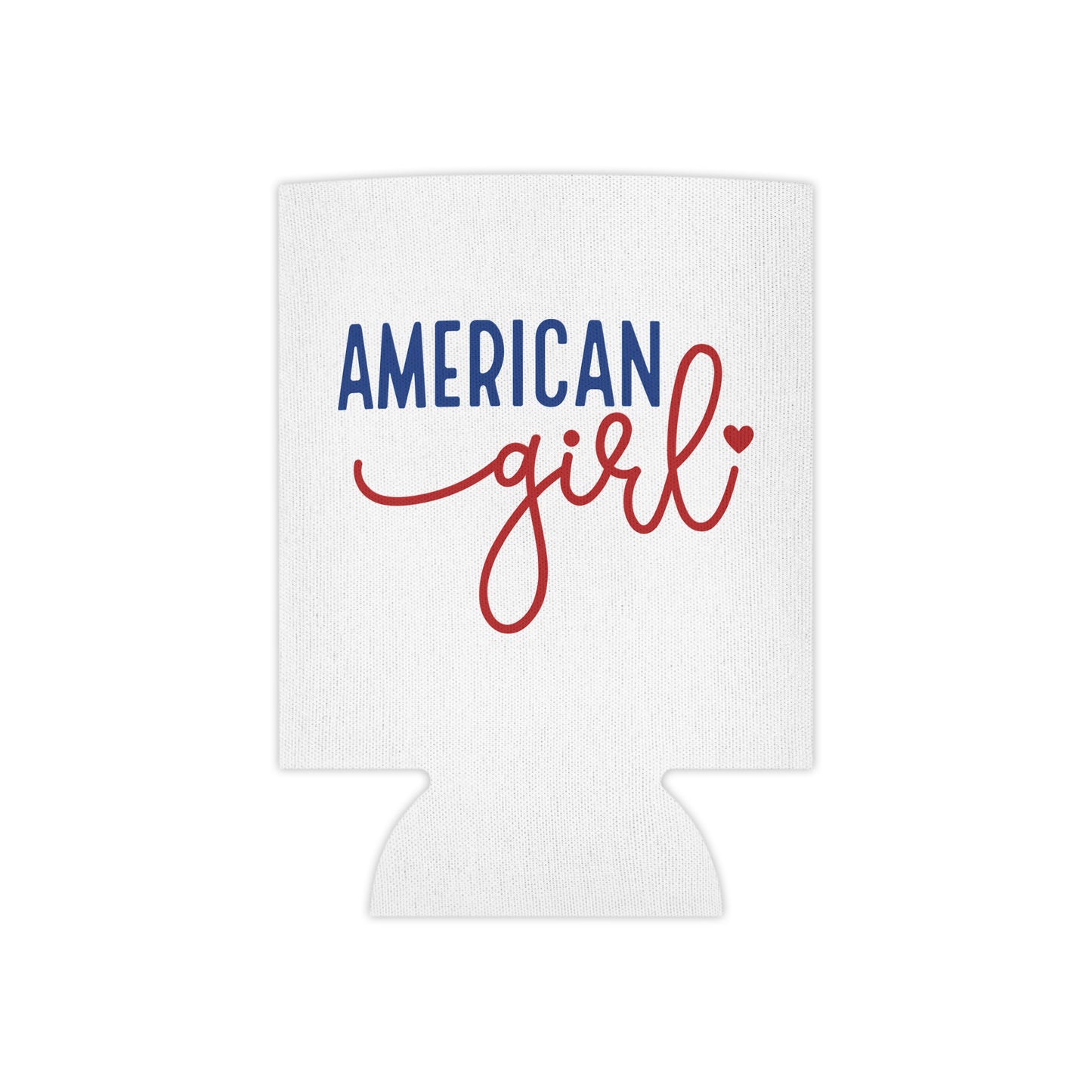 American Girl Can Cooler | Patriotic Drink Holder for 4th of July, BBQs, Weddings, Summer Parties, Gifts for Her