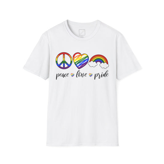 Rainbow Pride Unisex T-Shirt, LGBTQ Peace Love Tee, Pride Parade Shirt, LGBTQ Rainbow Love Shirt, Unisex Pride Tee