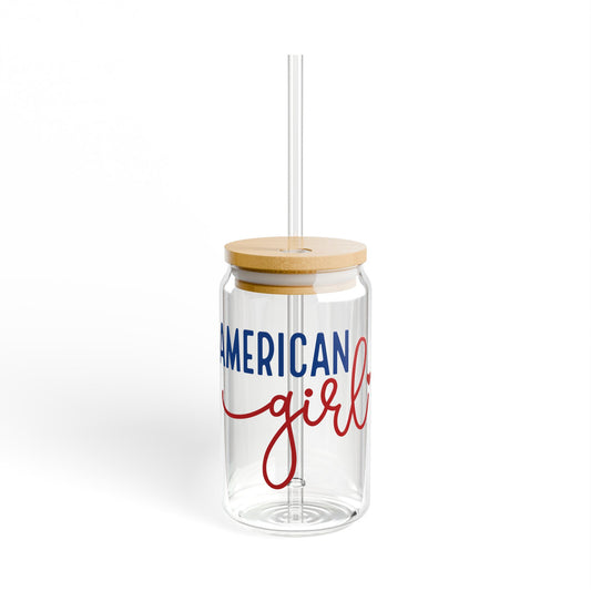 American Girl Sipper Glass, 16oz | Perfect for Summer Gatherings, Gifts for Friends, Eco-Friendly Drinkware, Party Favors, Celebrations