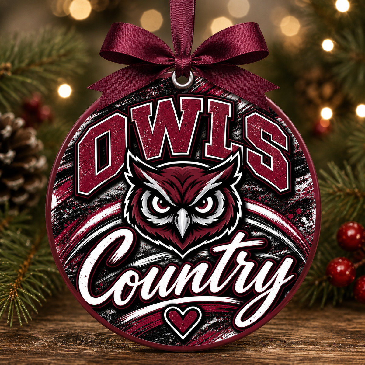 Owls Country Mascot Ornament