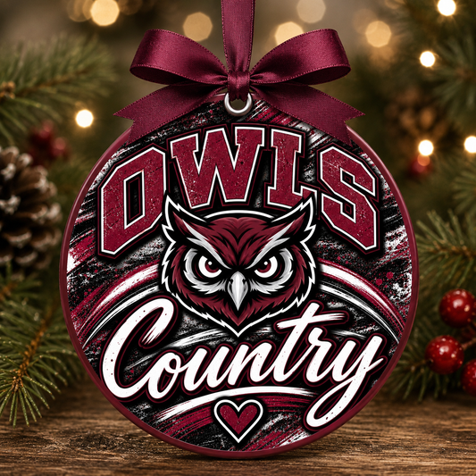 Owls Country Mascot Ornament