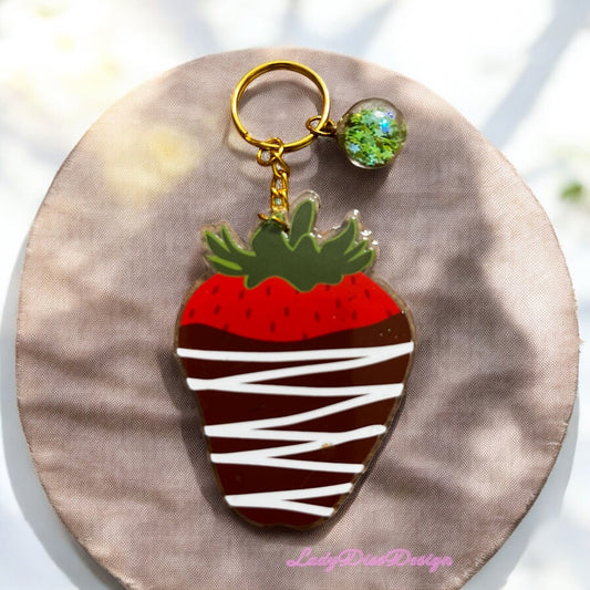 Strawberry Dipped Keychain Bagtag