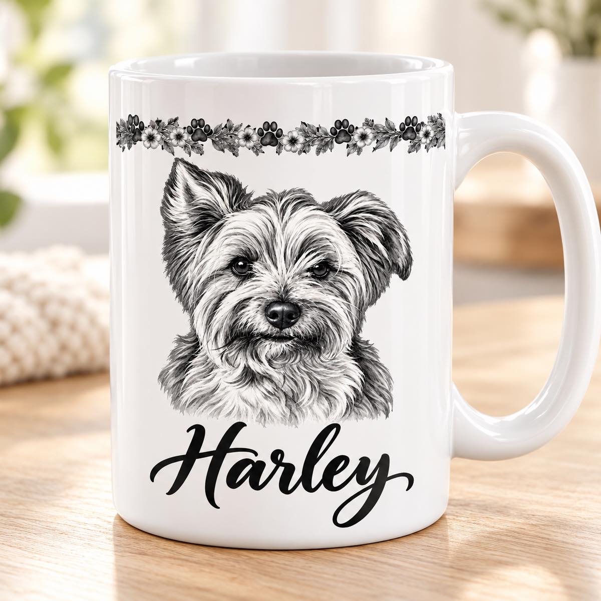 Custom Pet Portrait Mug – Personalized 15 oz Ceramic Mug PetResQ